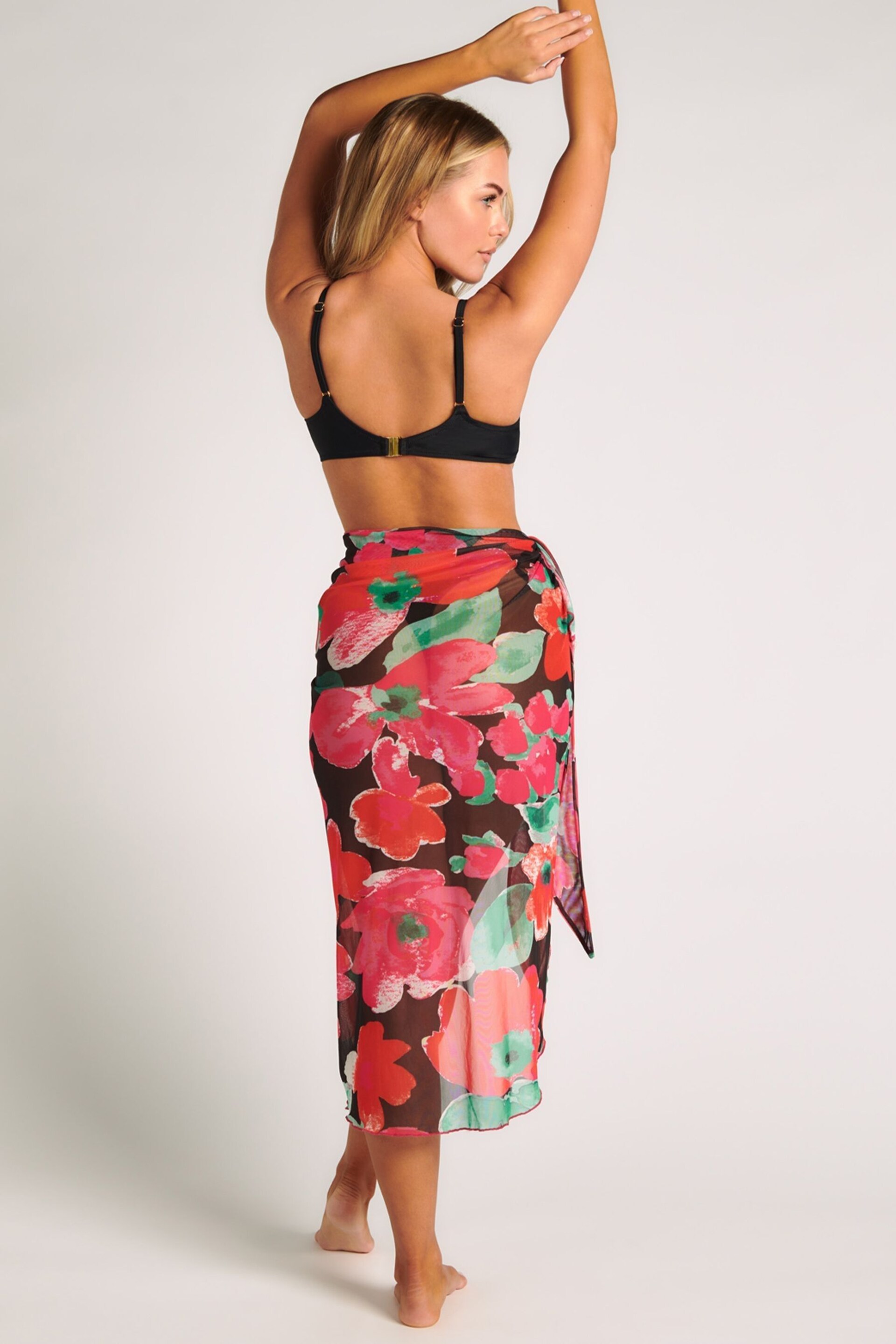 Boux Avenue Red Floral Sarong Beach Cover-Up - Image 2 of 3