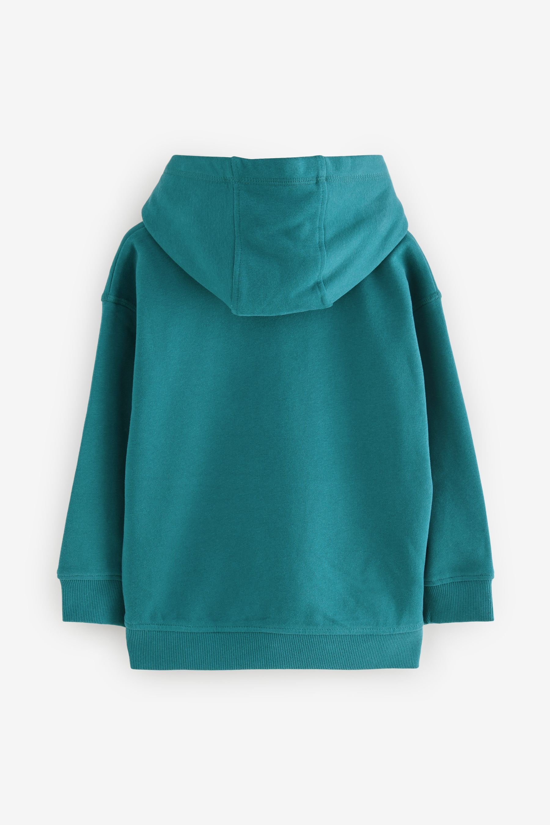 Teal Blue Plain Jersey Hoodie 3 16yrs
