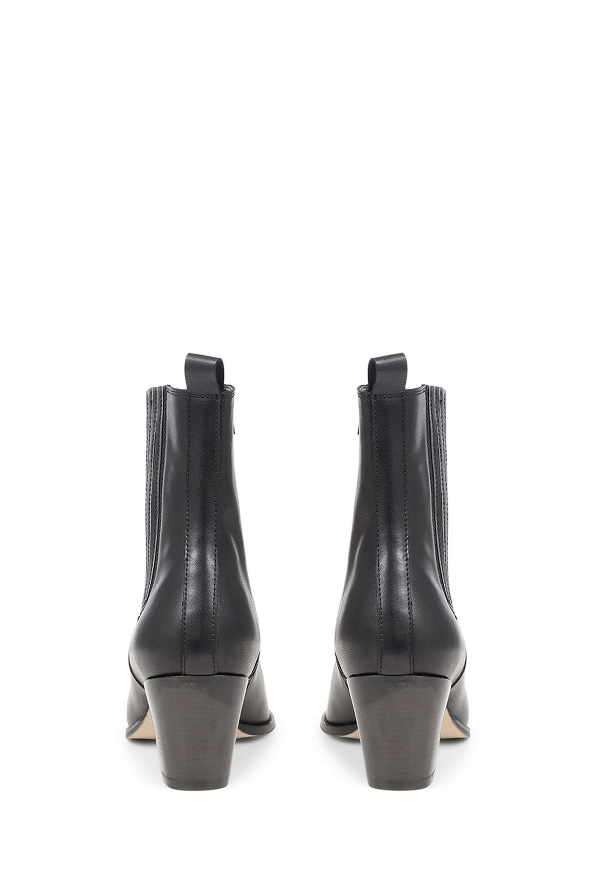 Jones Bootmaker Lizia Heeled Leather Black Ankle Boots - Image 3 of 5