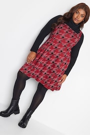 Yours Curve Red Square Neck Pinafore Dress - Image 2 of 4