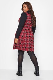 Yours Curve Red Square Neck Pinafore Dress - Image 3 of 4