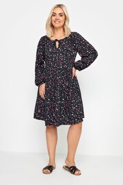 Yours Curve Black Textured Dress - Image 3 of 5