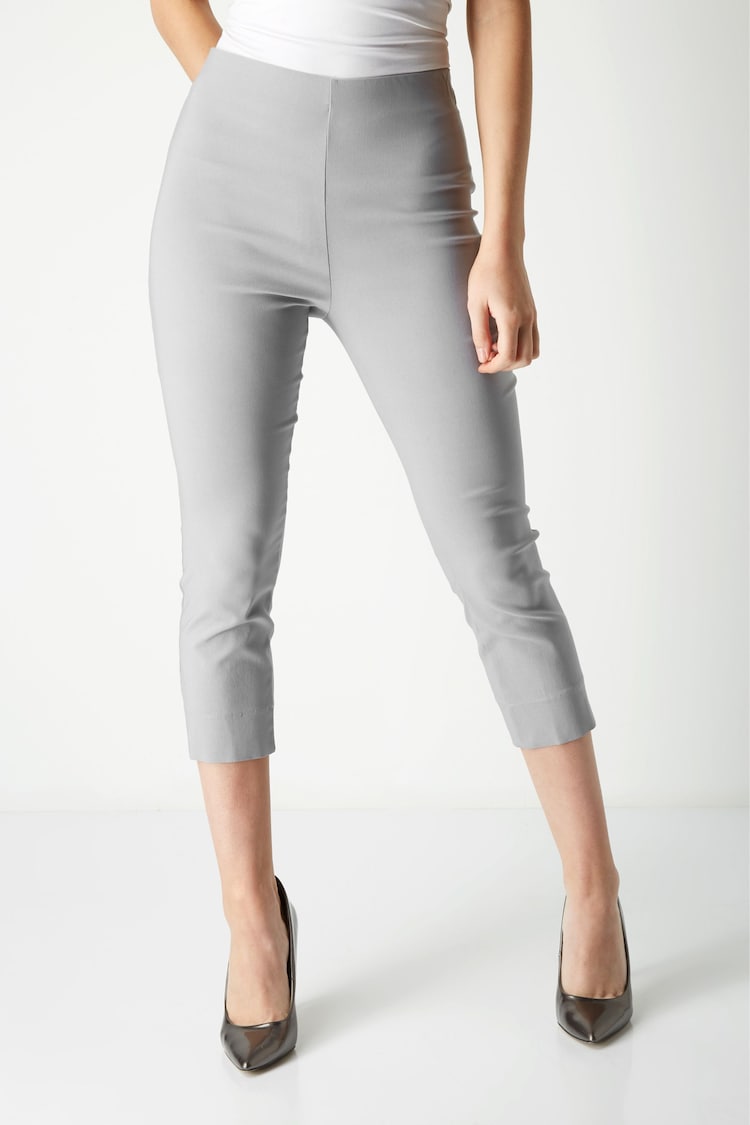 Roman Grey Cropped Stretch Capri Trousers - Image 1 of 4