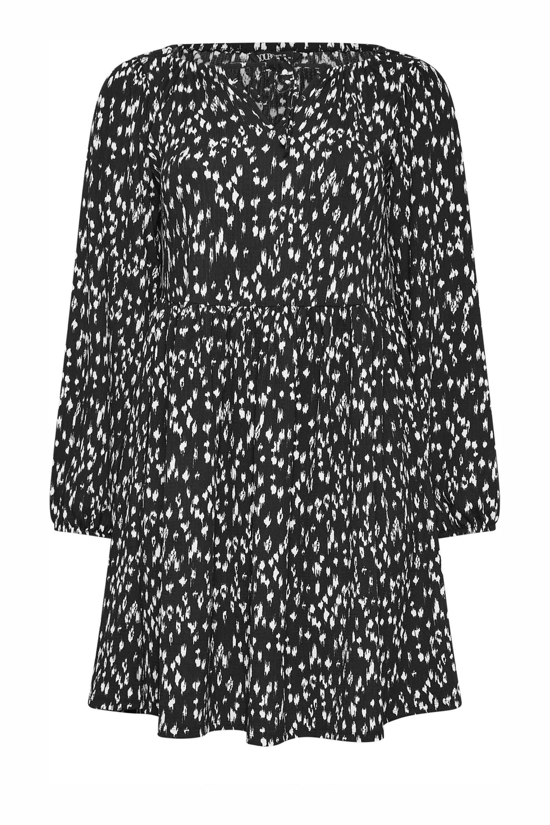 Yours Curve Black Dark Textured Dress - Image 5 of 5