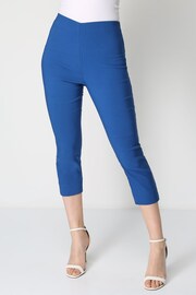 Roman Blue Ground Cropped Stretch Trousers - Image 1 of 4