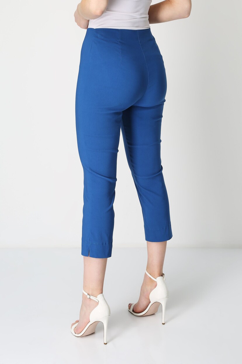Roman Blue Ground Cropped Stretch Trousers - Image 2 of 4