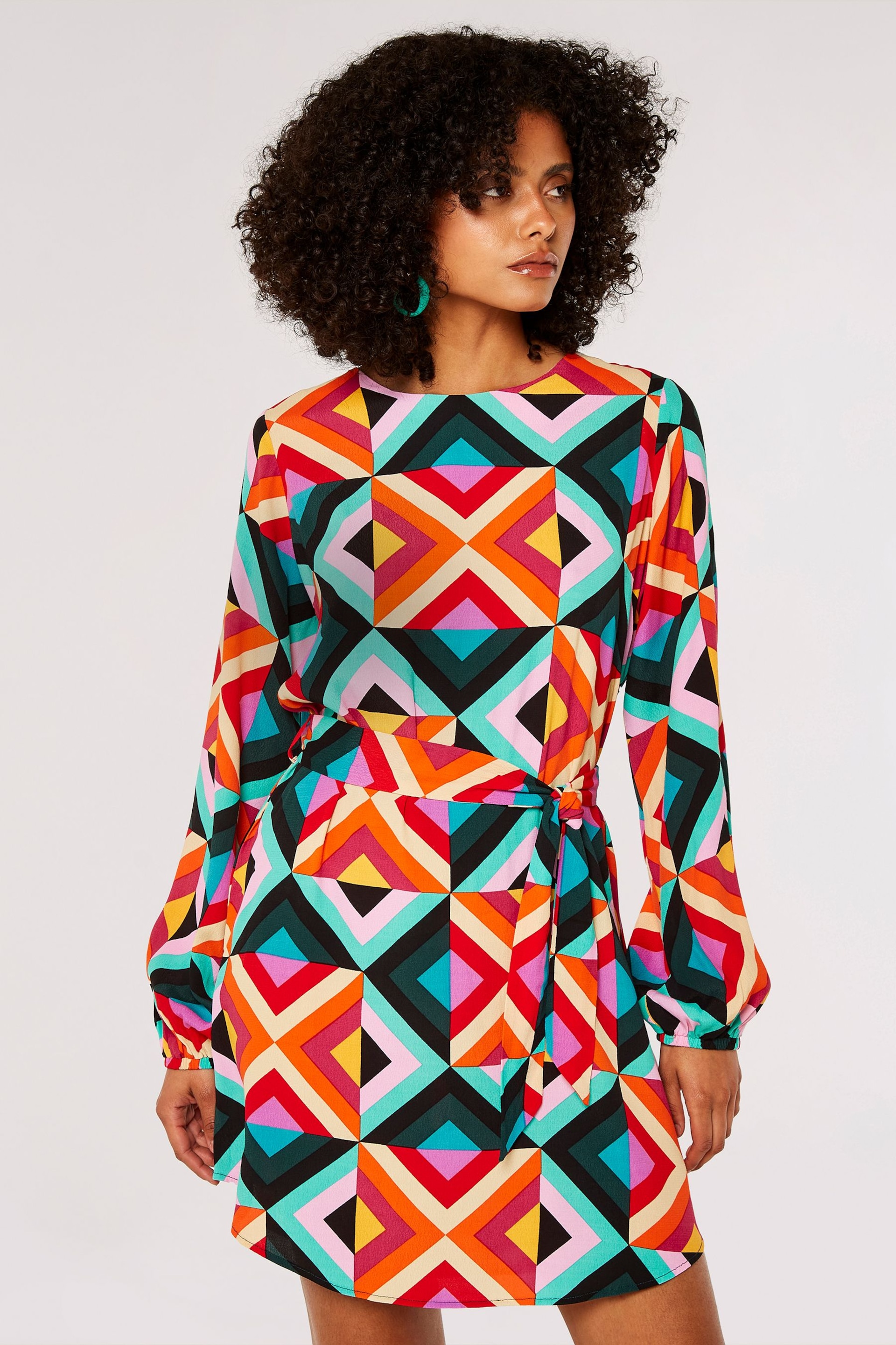 Apricot Multi Geo Square Shift Dress - Image 1 of 4