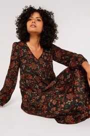 Apricot Black Floral Enchantment Maxi Dress - Image 4 of 5