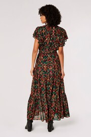 Apricot Black Folk Fairy Tale Ikat Maxi Dress - Image 2 of 5