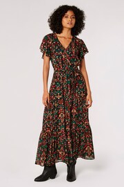 Apricot Black Folk Fairy Tale Ikat Maxi Dress - Image 3 of 5