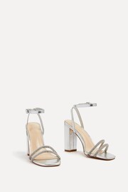 Linzi Silver Imera Block Heeled Sandals With Diamante Front Strap - Image 5 of 7