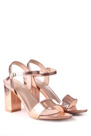 Linzi Rose Gold Skyline Open Back Barely There Block Heels - Image 3 of 4