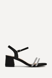 Linzi Black Bunty Block Heeled Sandals With Diamante Trim - Image 2 of 4