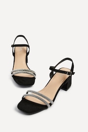 Linzi Black Bunty Block Heeled Sandals With Diamante Trim - Image 4 of 5