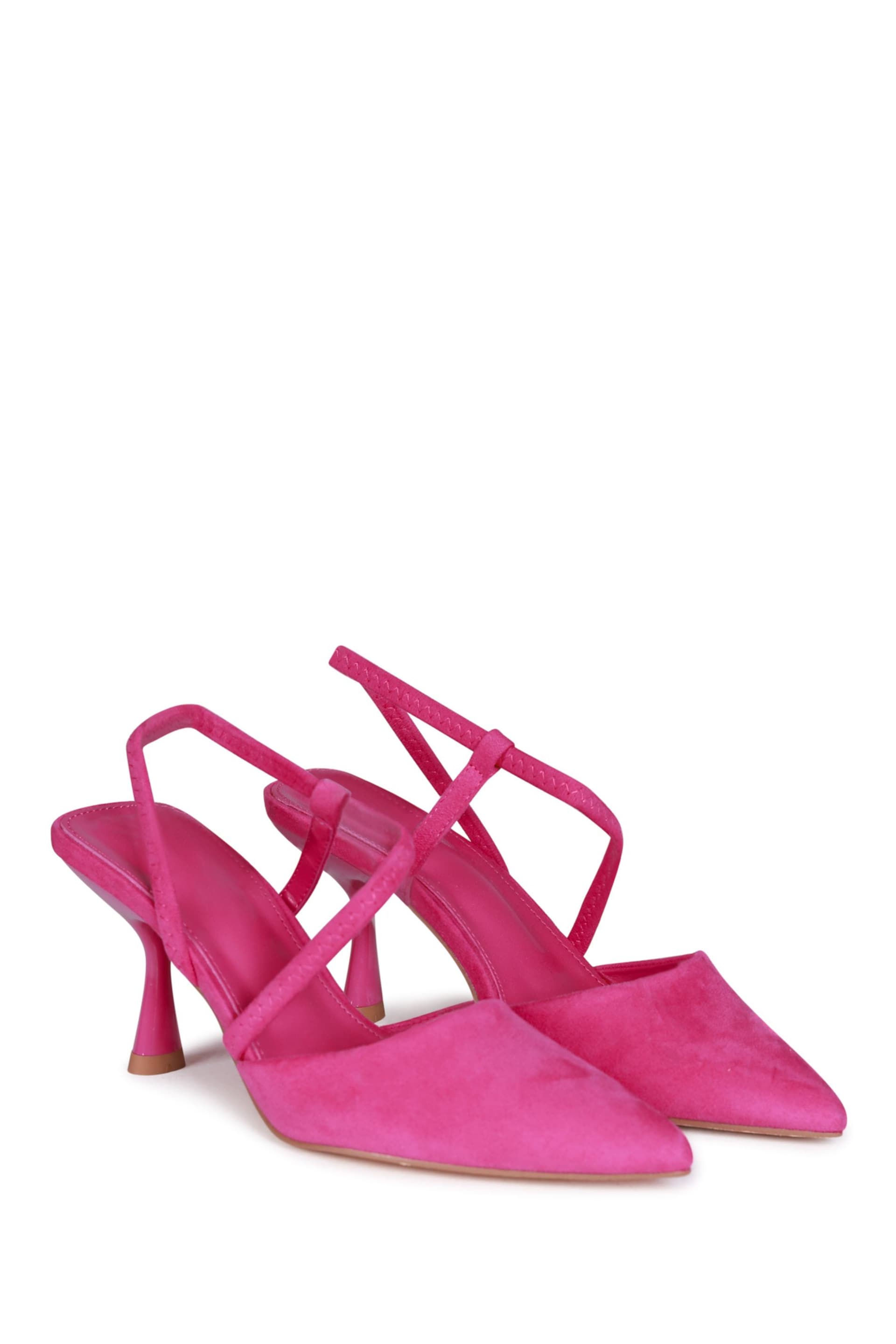 Linzi Pink Allie Wrap Around Sling Back Court Heels - Image 3 of 4