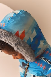 Blue Aztec Print Padded Jacket (3mths-7yrs) - Image 4 of 11