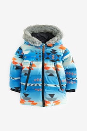 Blue Aztec Print Padded Jacket (3mths-7yrs) - Image 7 of 11