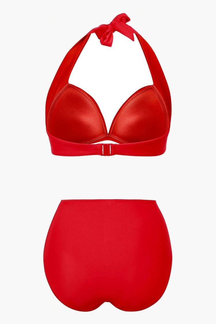 Linzi Red Amalfi Moulded Cup High Waist Bikini Set - Image 4 of 4