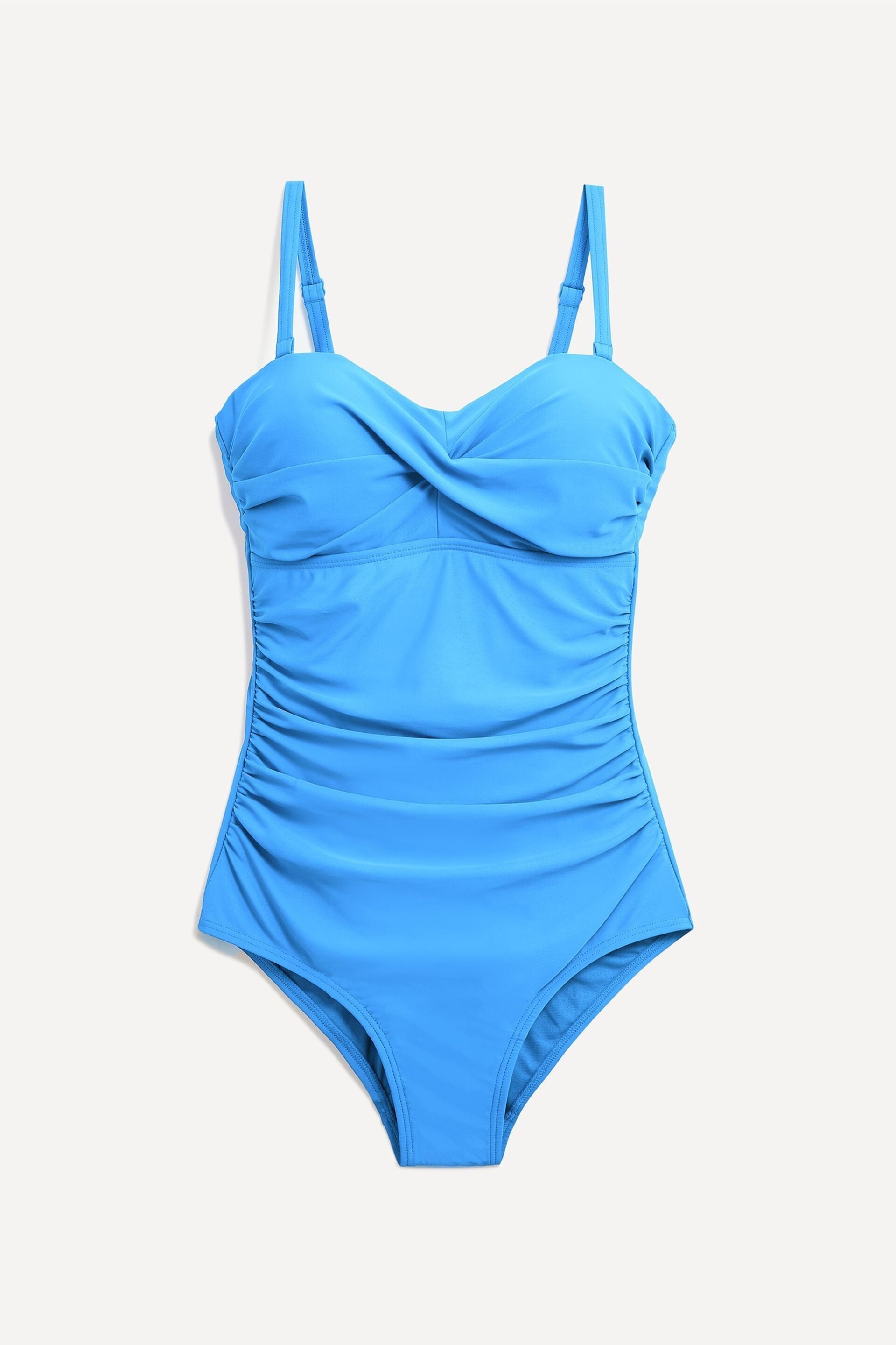 Linzi Blue Capri Bandeau Soft Cupped Tummy Control Swimsuit With Detachable Straps - Image 3 of 6