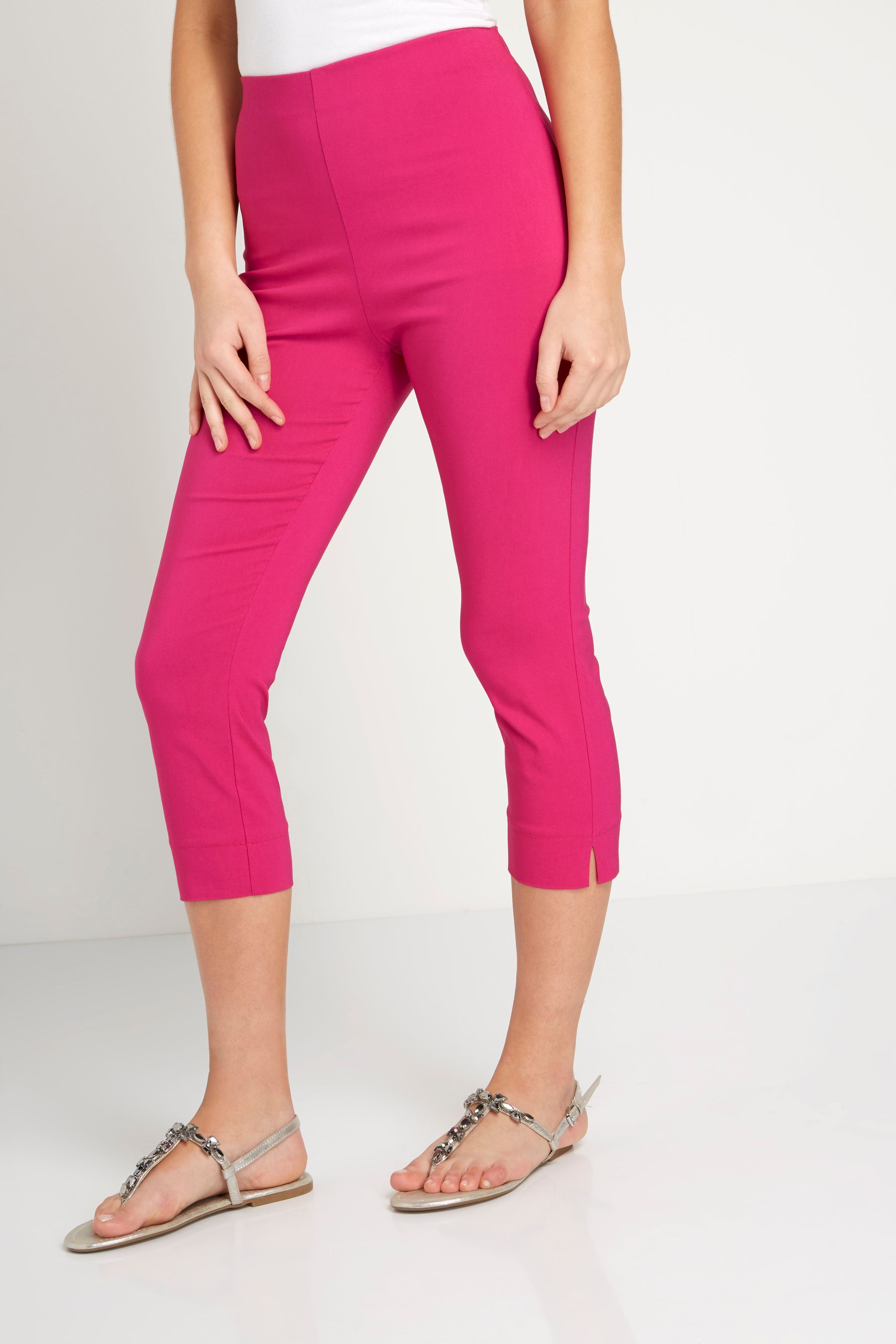 Pink cropped trousers uk shop