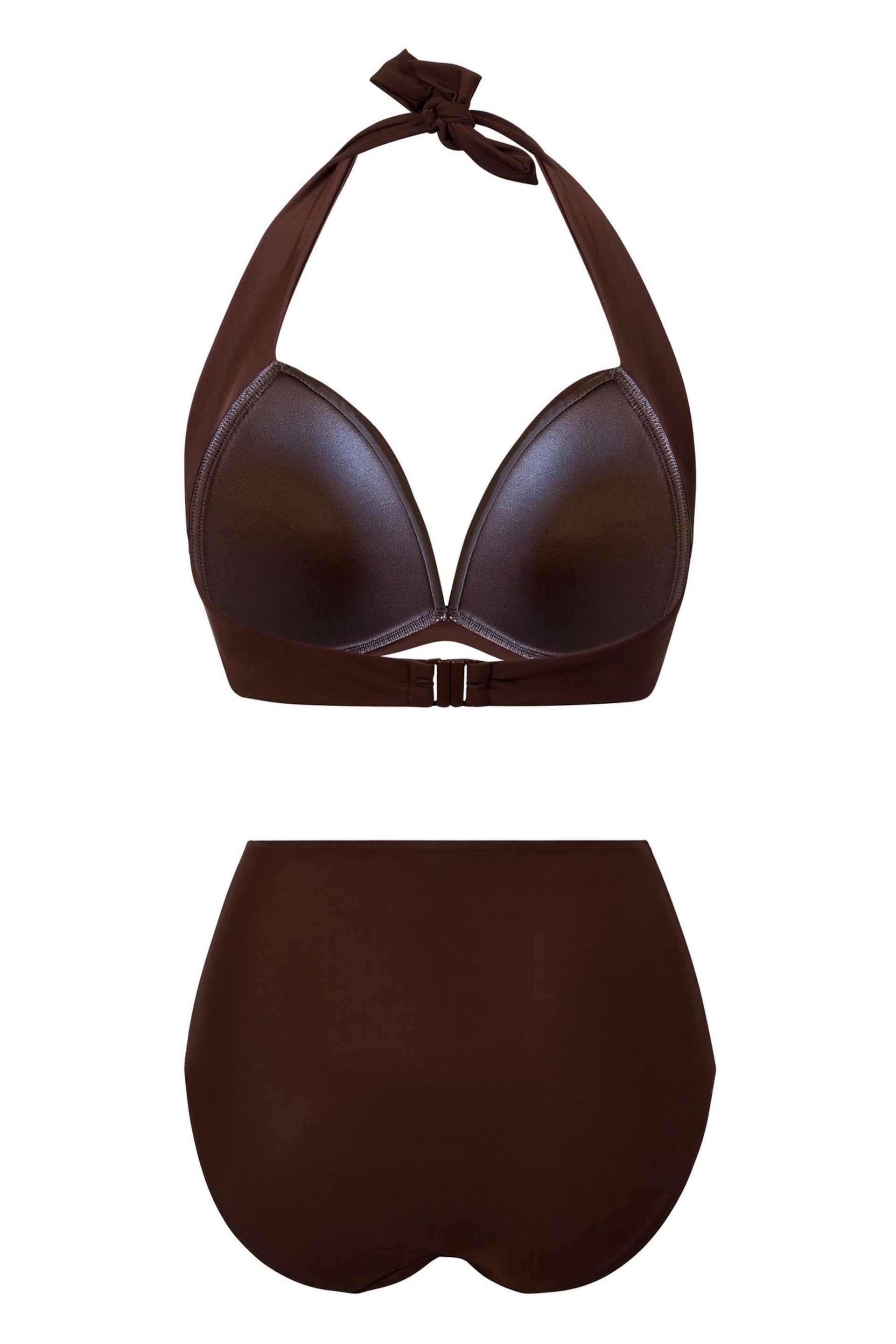 Linzi Brown Amalfi Moulded Cup High Waist Bikini Set - Image 4 of 4
