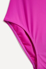 Linzi Pink Talum One Shoulder Tie Detail Tummy Control Swimsuit - Image 5 of 5