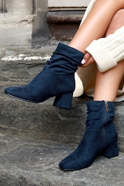 Linzi Blue Aster Ruched Heeled Ankle Boots - Image 1 of 5