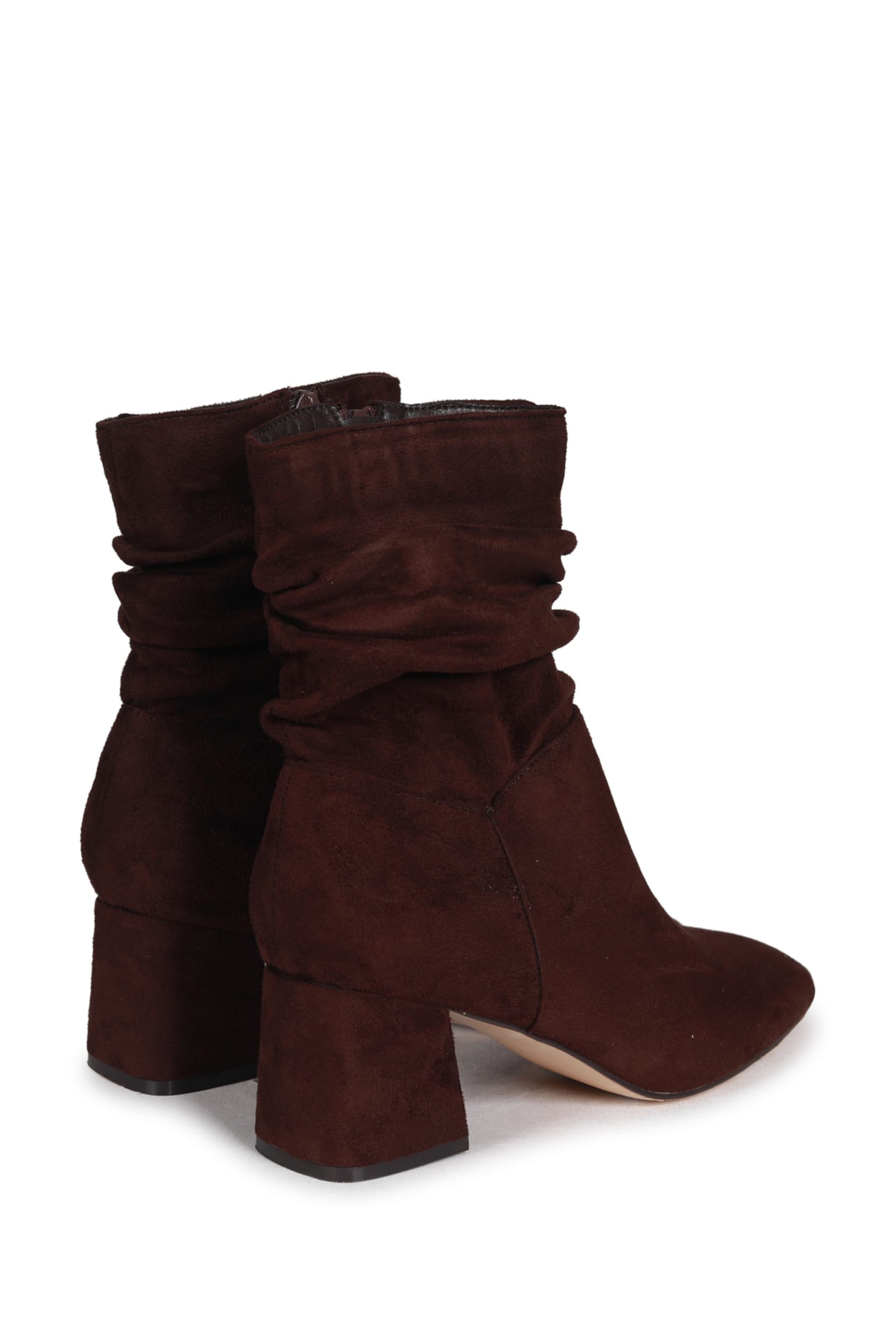 Linzi Brown Aster Ruched Heeled Ankle Boots - Image 4 of 4