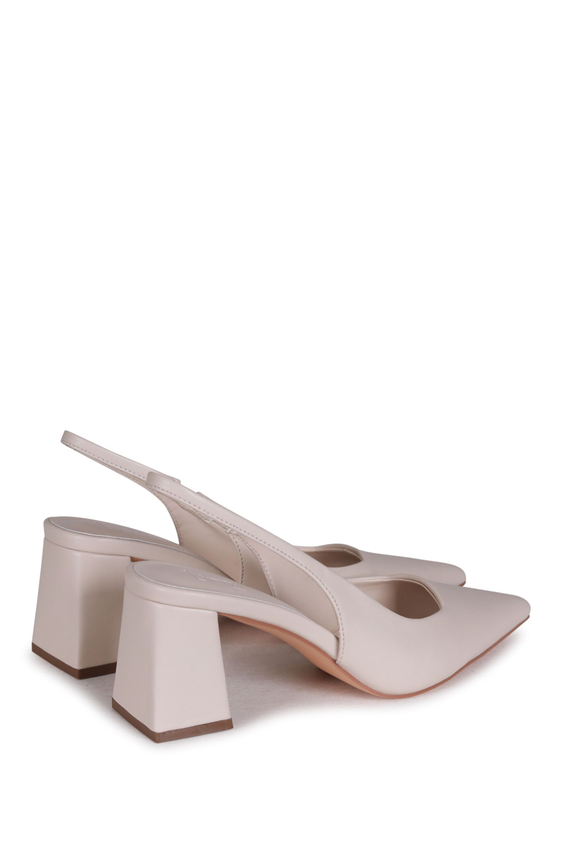 Linzi Cream Elizabeth Slingback Court Shoe With Block Heels - Image 4 of 4