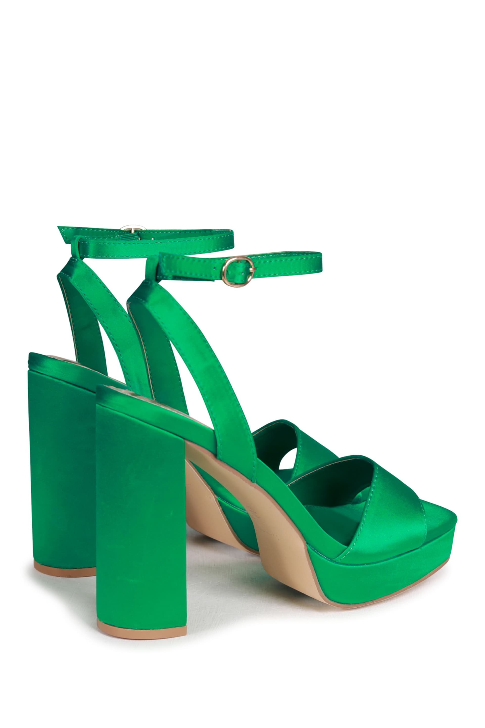 Linzi Green Gloria Platform Heeled Sandals With Wrap Around Ankle Strap - Image 3 of 4