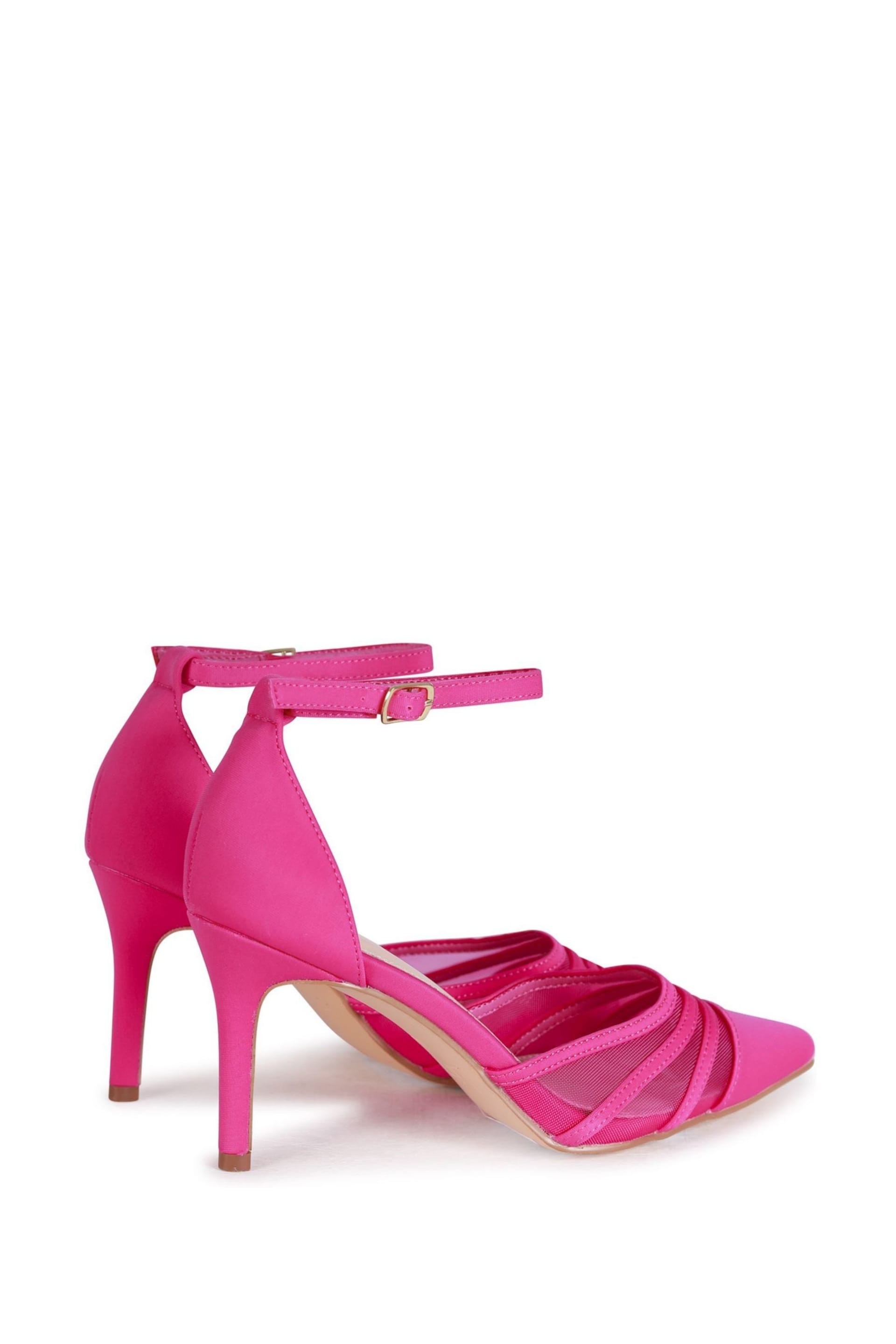 Linzi Pink Serri Court Stiletto Heels With Mesh Front Detail - Image 4 of 4