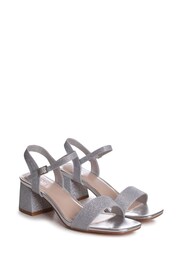 Linzi Silver Glitter Darcie Barely There Block Heeled Sandals - Image 3 of 4