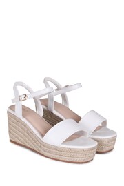 Linzi White Illusion Rope Espadrille Platform Wedges - Image 3 of 4