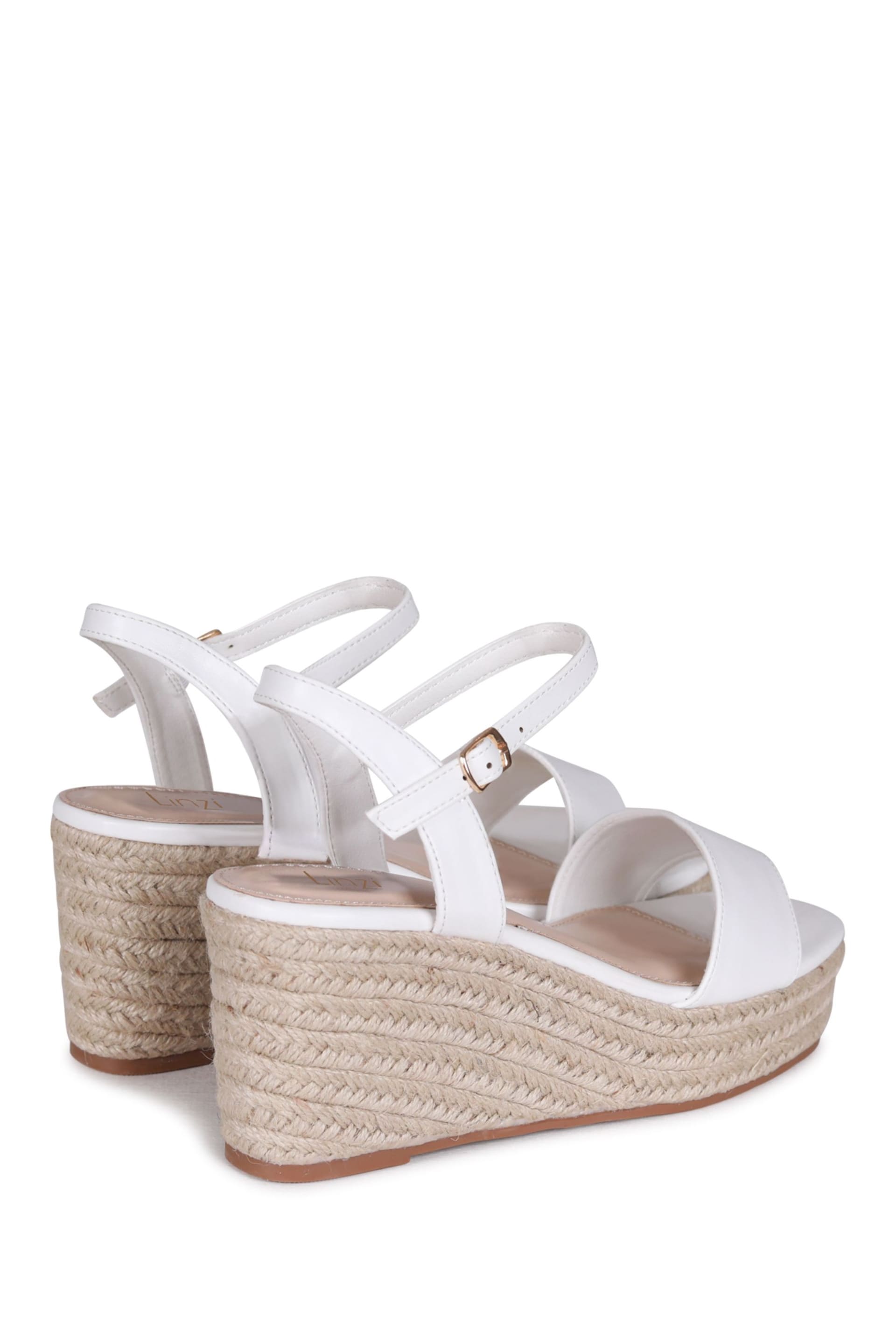 Linzi White Illusion Rope Espadrille Platform Wedges - Image 4 of 4