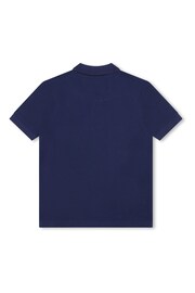 HUGO Blue Logo Short Sleeve Polo Shirt - Image 2 of 3
