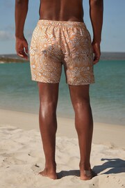 Orange Geo Tile Regular Fit Printed Swim Shorts - Image 6 of 12