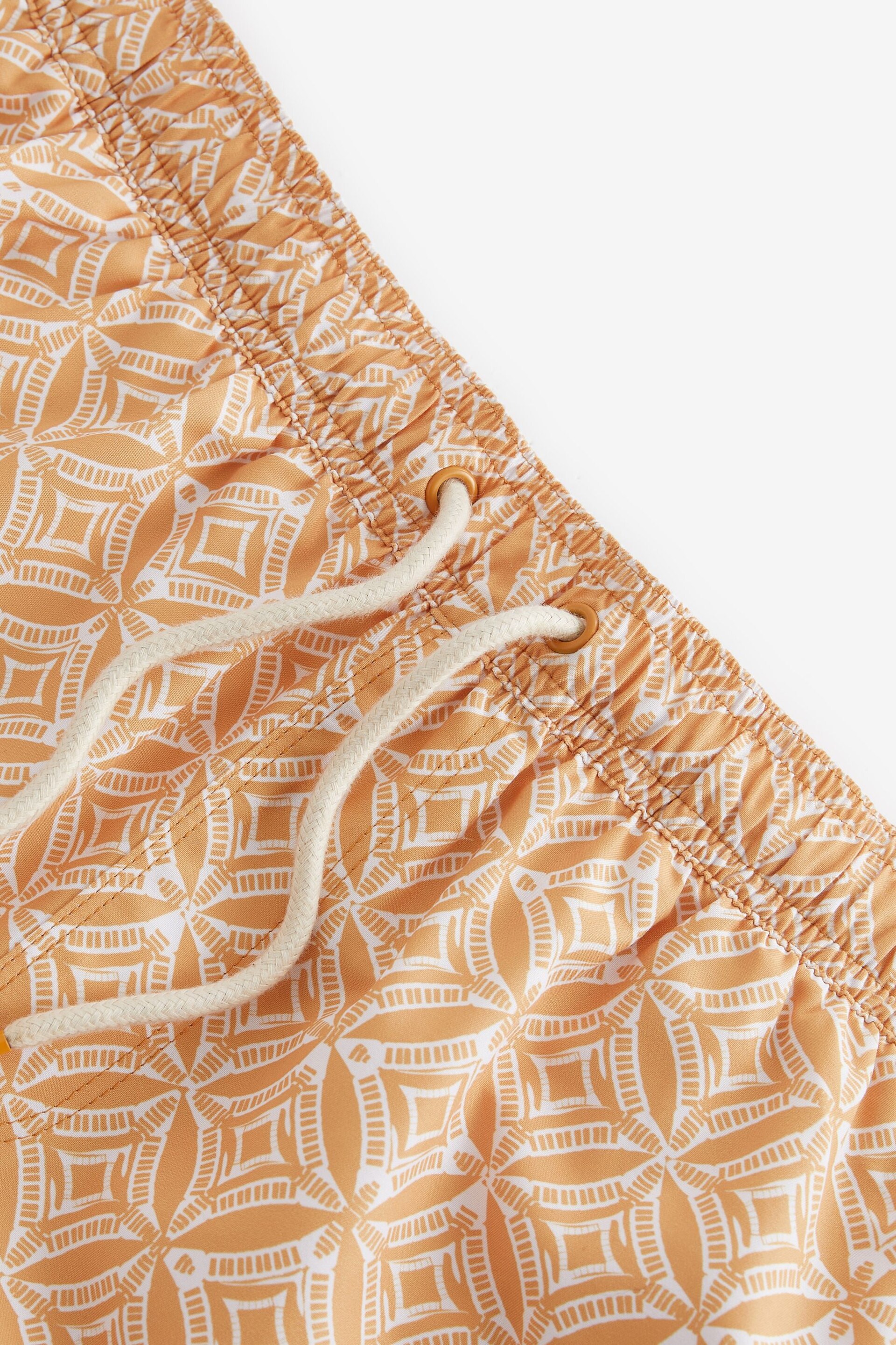 Orange Geo Tile Regular Fit Printed Swim Shorts - Image 9 of 12