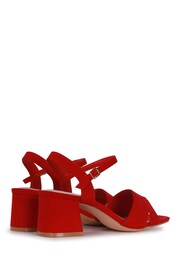Linzi Red Vivian Wide Fit Heeled Sandals With Crossover Front Strap - Image 4 of 4