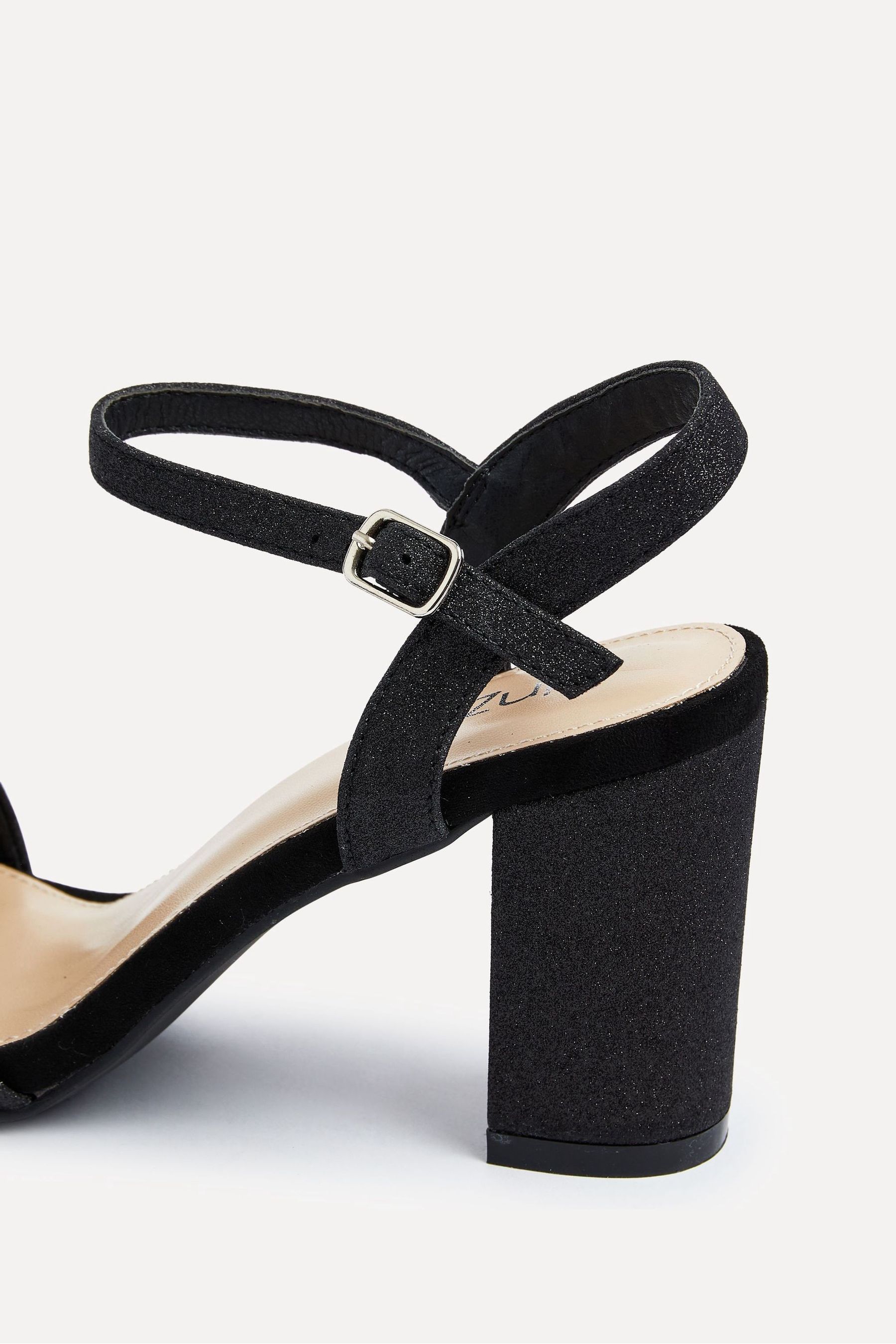 Buy Linzi Black Glitter Skyline Open Back Barely There Block Heels from Next Canada