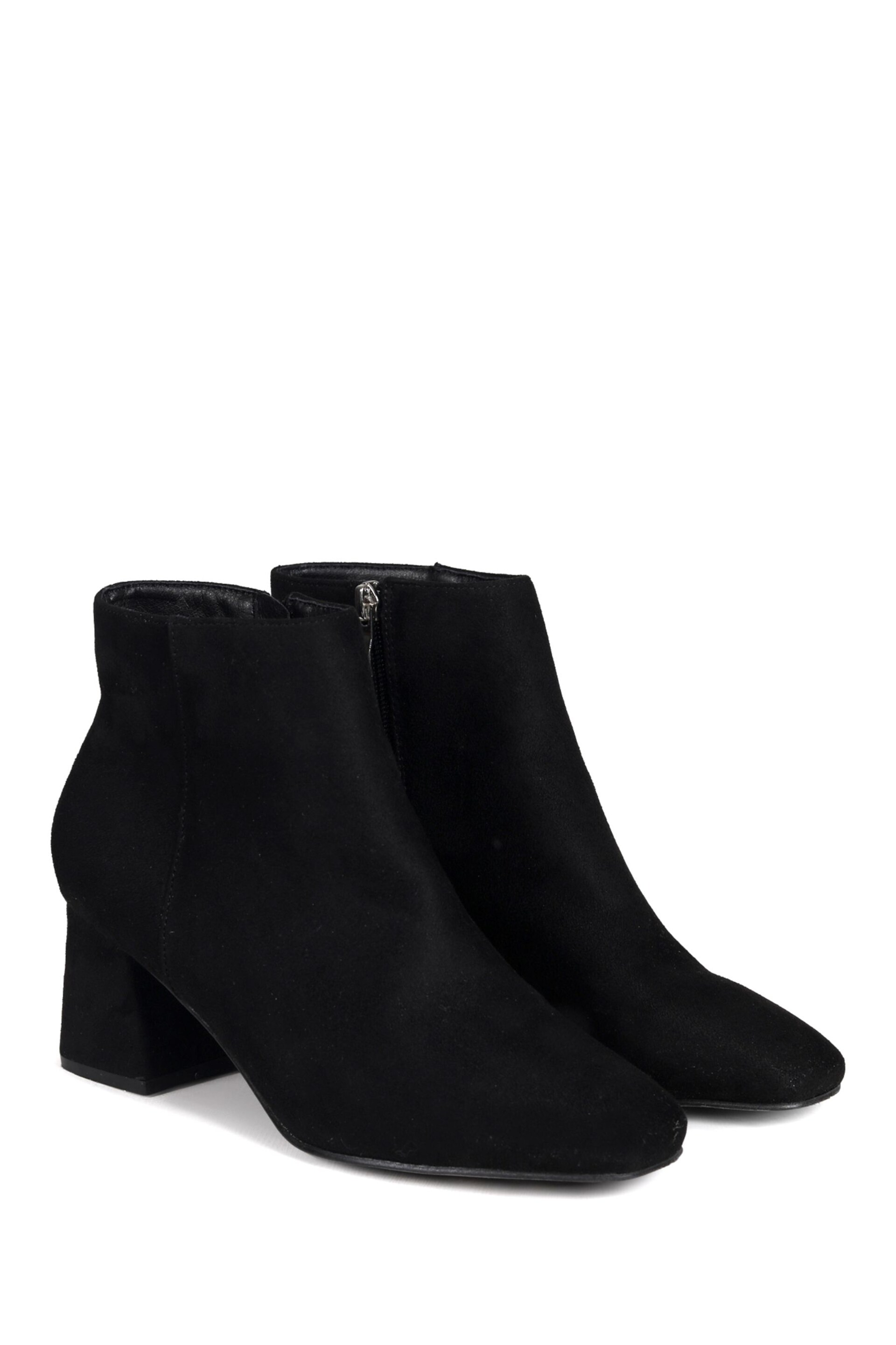 Linzi Black Suede Verse PU Block Heeled Ankle Boots - Image 3 of 4