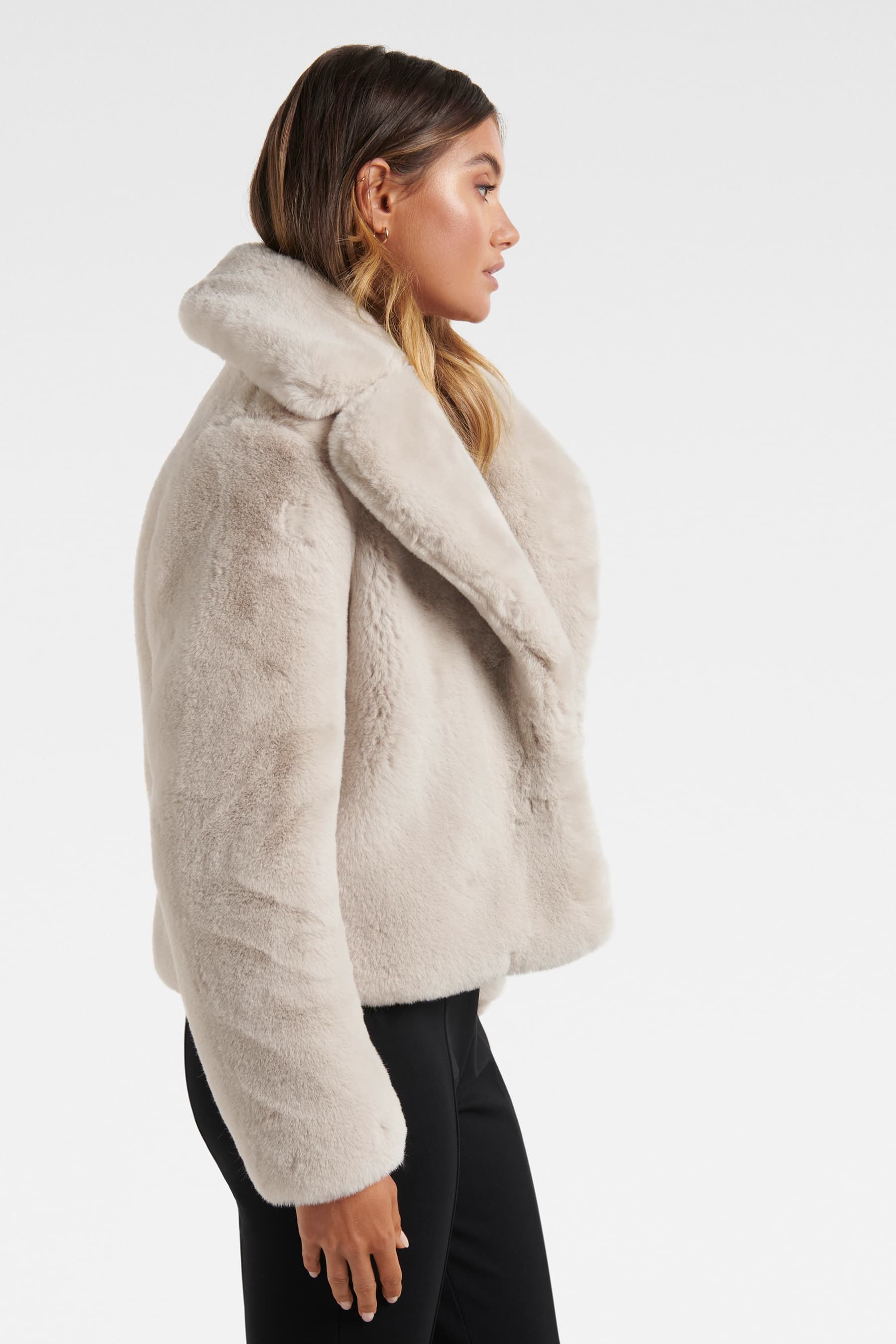 Buy Forever New Cream Alicia Faux Fur Coat from Next Luxembourg