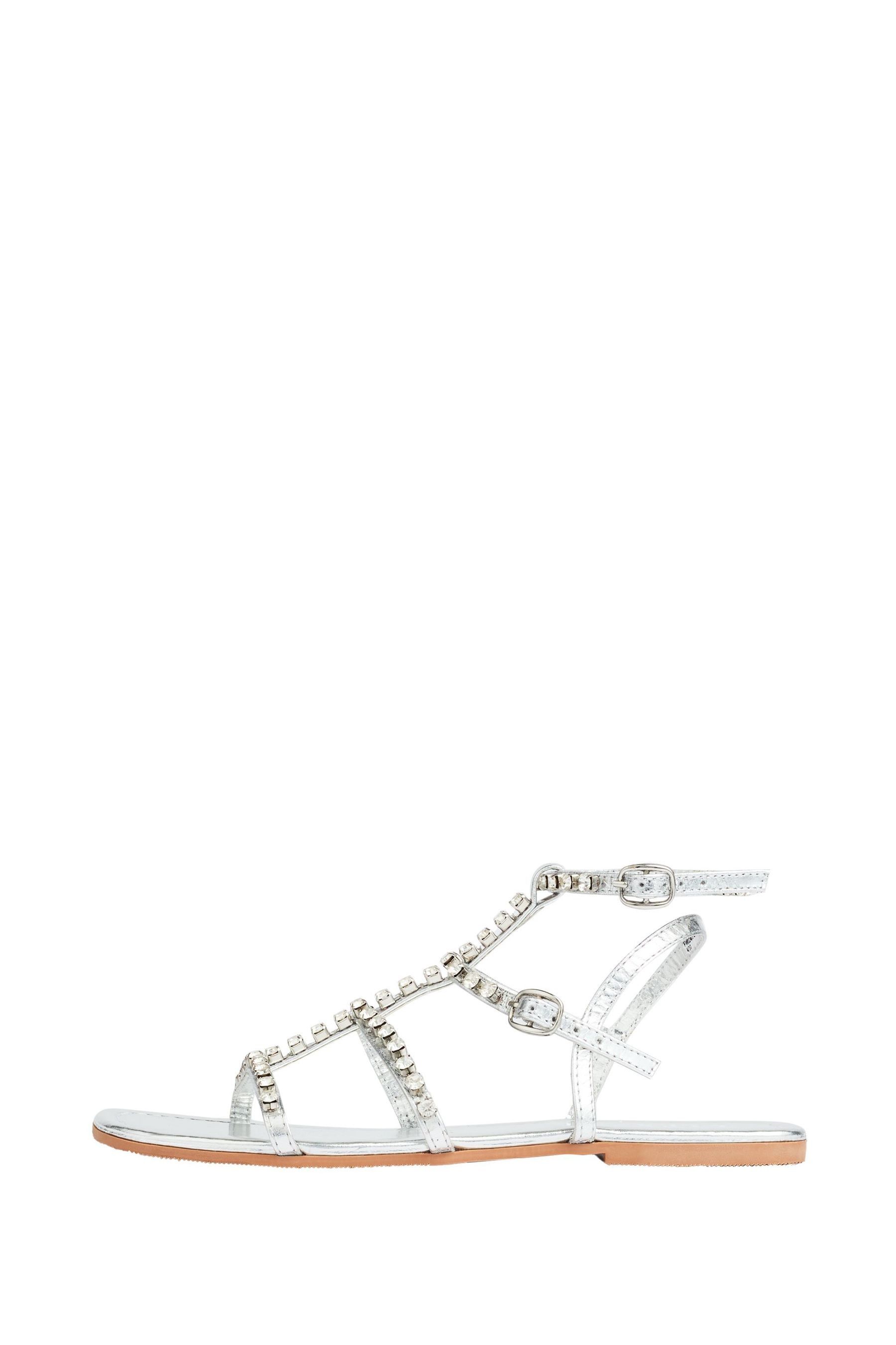 Silver gem sandals shop