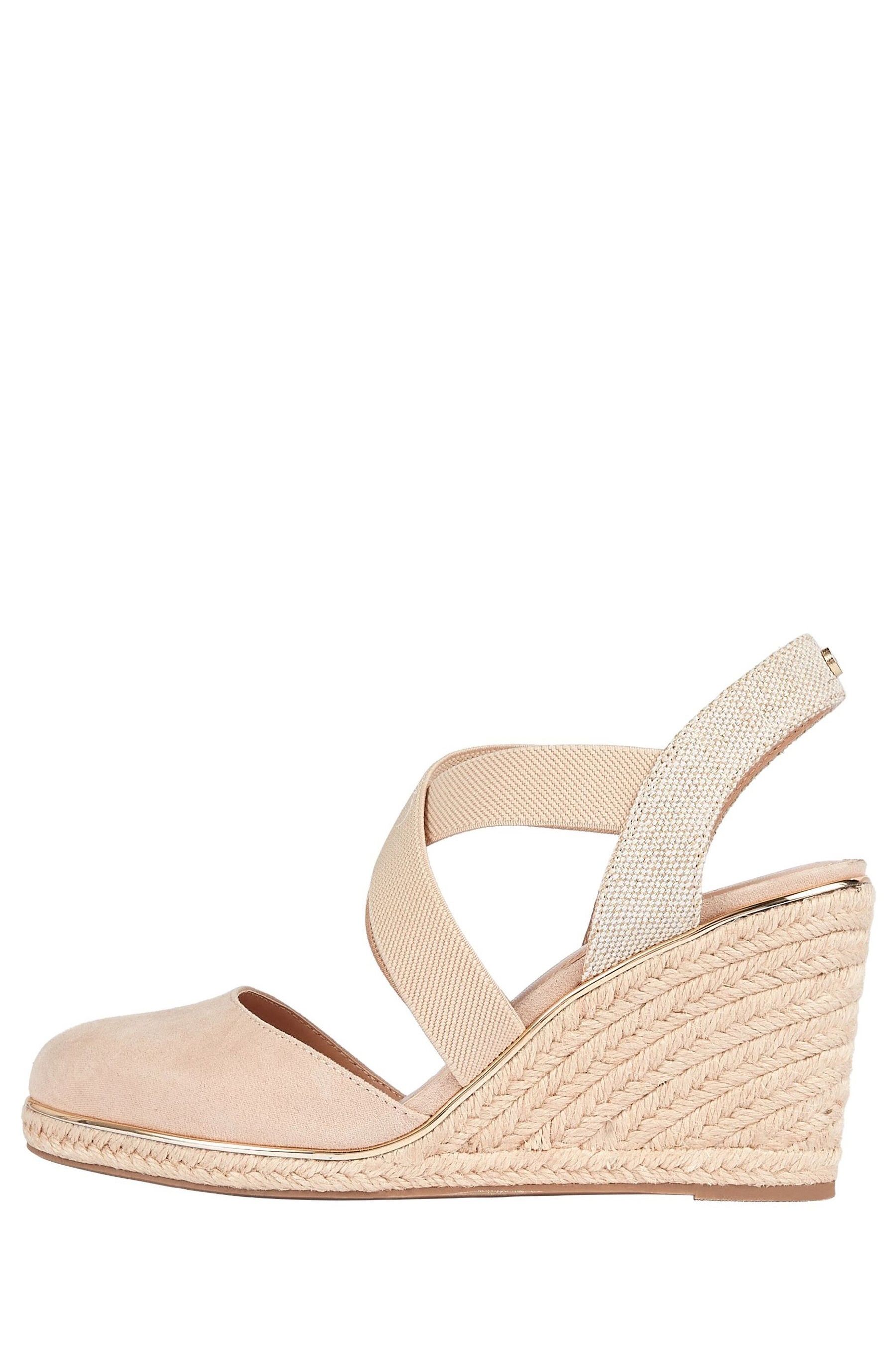 Buy Lipsy Nude Pink Regular Fit Mid Heel Elastic Wedge Court Shoes from Next Luxembourg