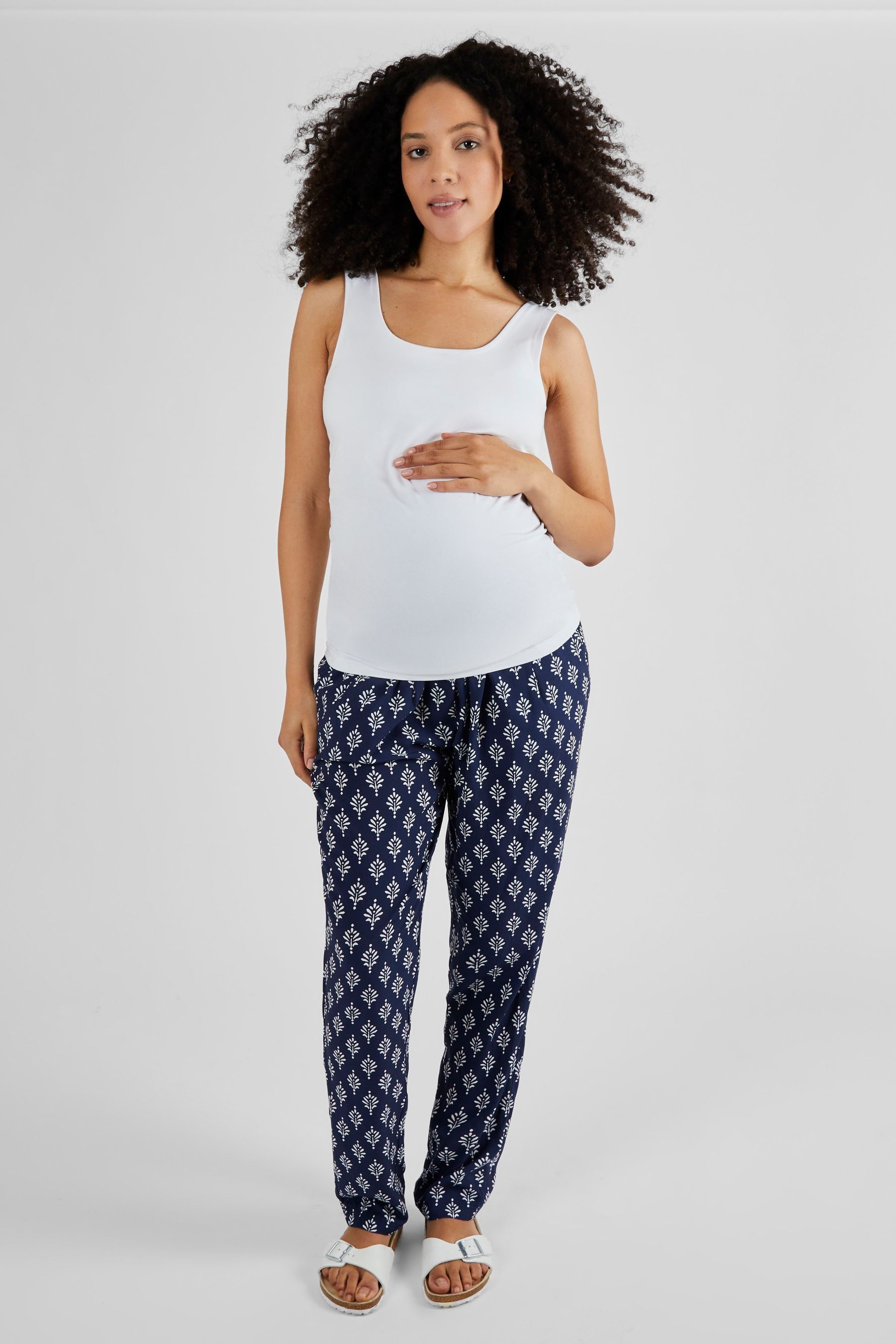 Buy JoJo Maman Bebe Navy Batik Printed Maternity Trousers from Next Luxembourg
