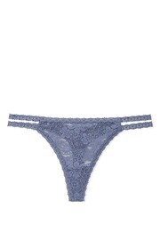 Victoria's Secret PINK Dusty Iris Blue Thong Lace Knickers - Image 3 of 3