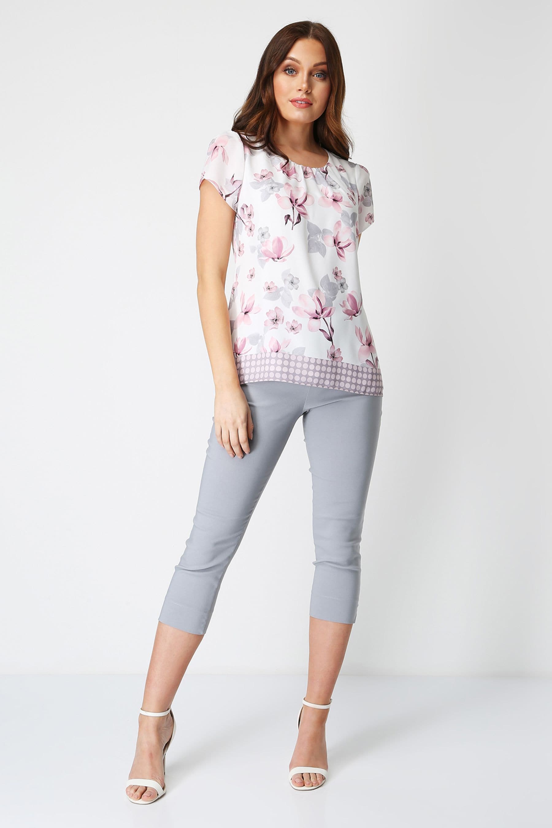 Light grey cropped trousers new arrivals