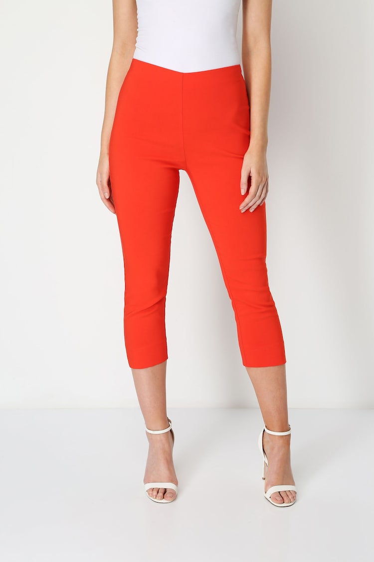 Roman Orange Petite Cropped Stretch Capri Trousers - Image 1 of 4