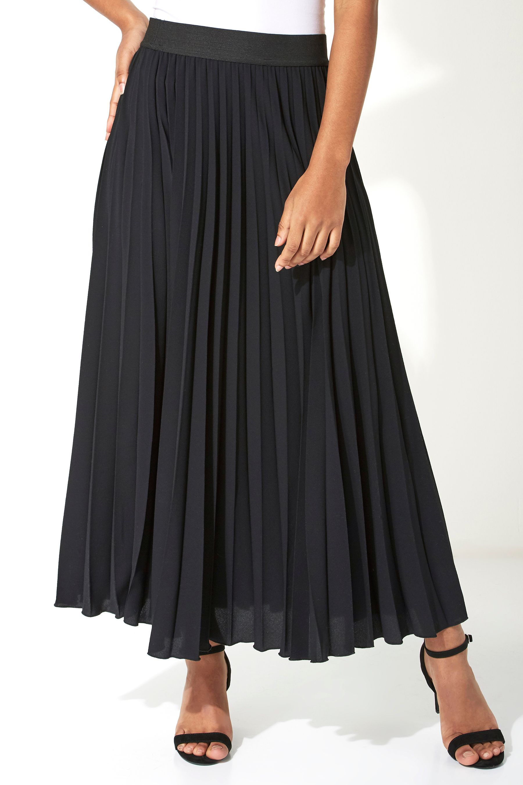 Buy Roman Black Pleated Maxi Skirt from the Next UK online shop