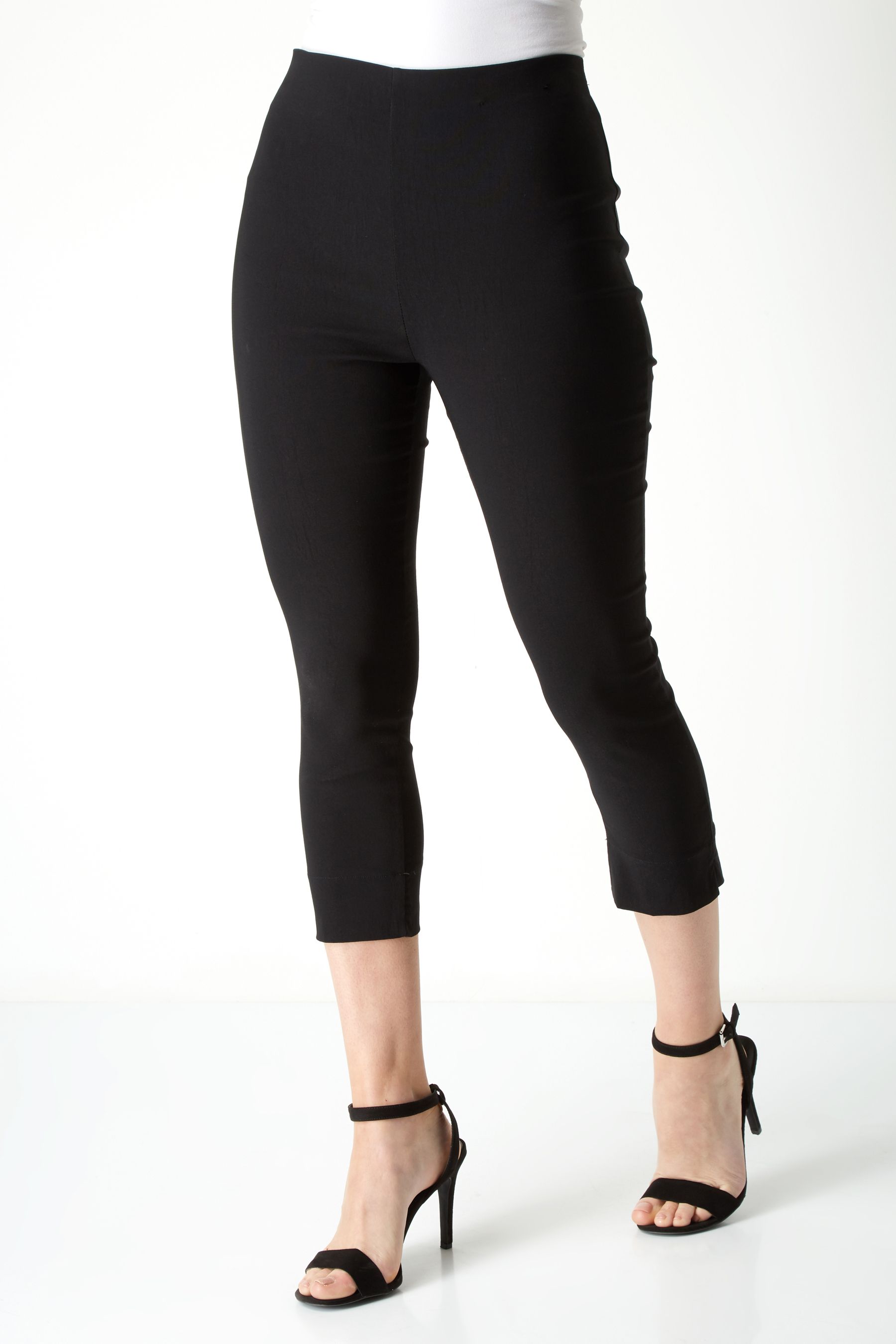 Buy Roman Black Cropped Stretch Capri Trousers from the Next UK online shop