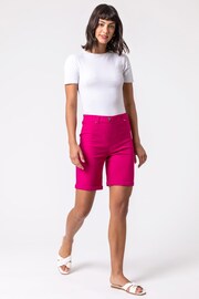 Roman Pink Turned Hem Stretch Shorts - Image 4 of 4